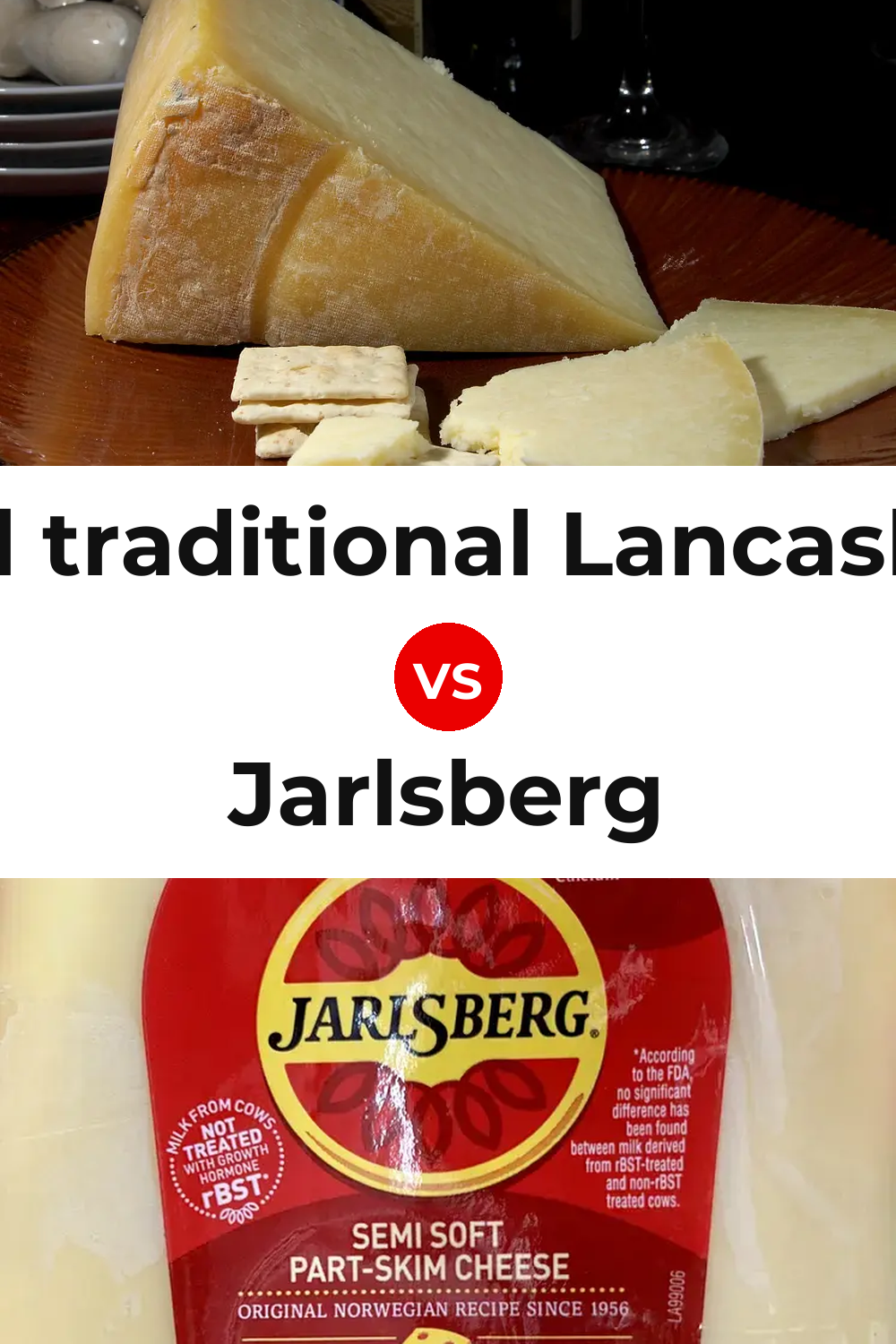 Beacon Fell traditional Lancashire cheese vs Jarlsberg Cheese Pinterest comparison