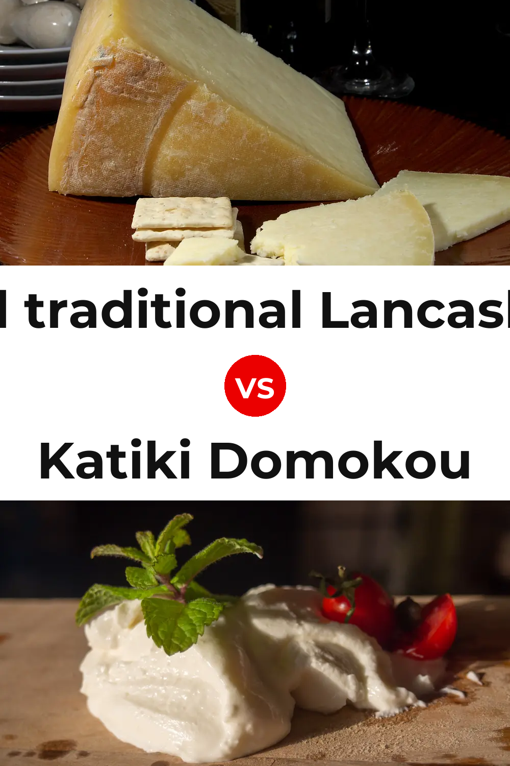 Beacon Fell traditional Lancashire cheese vs Katiki Domokou Cheese Pinterest comparison