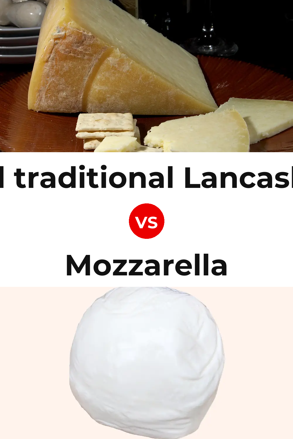 Beacon Fell traditional Lancashire cheese vs Mozzarella Cheese Pinterest comparison