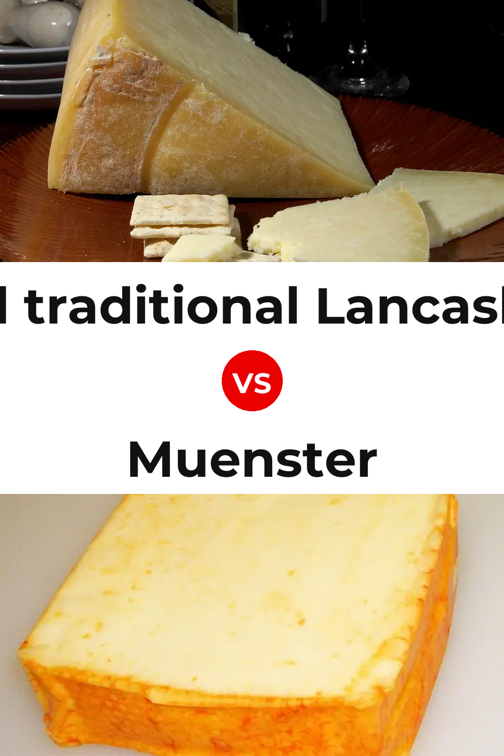 Beacon Fell traditional Lancashire cheese vs Muenster Cheese Pinterest comparison