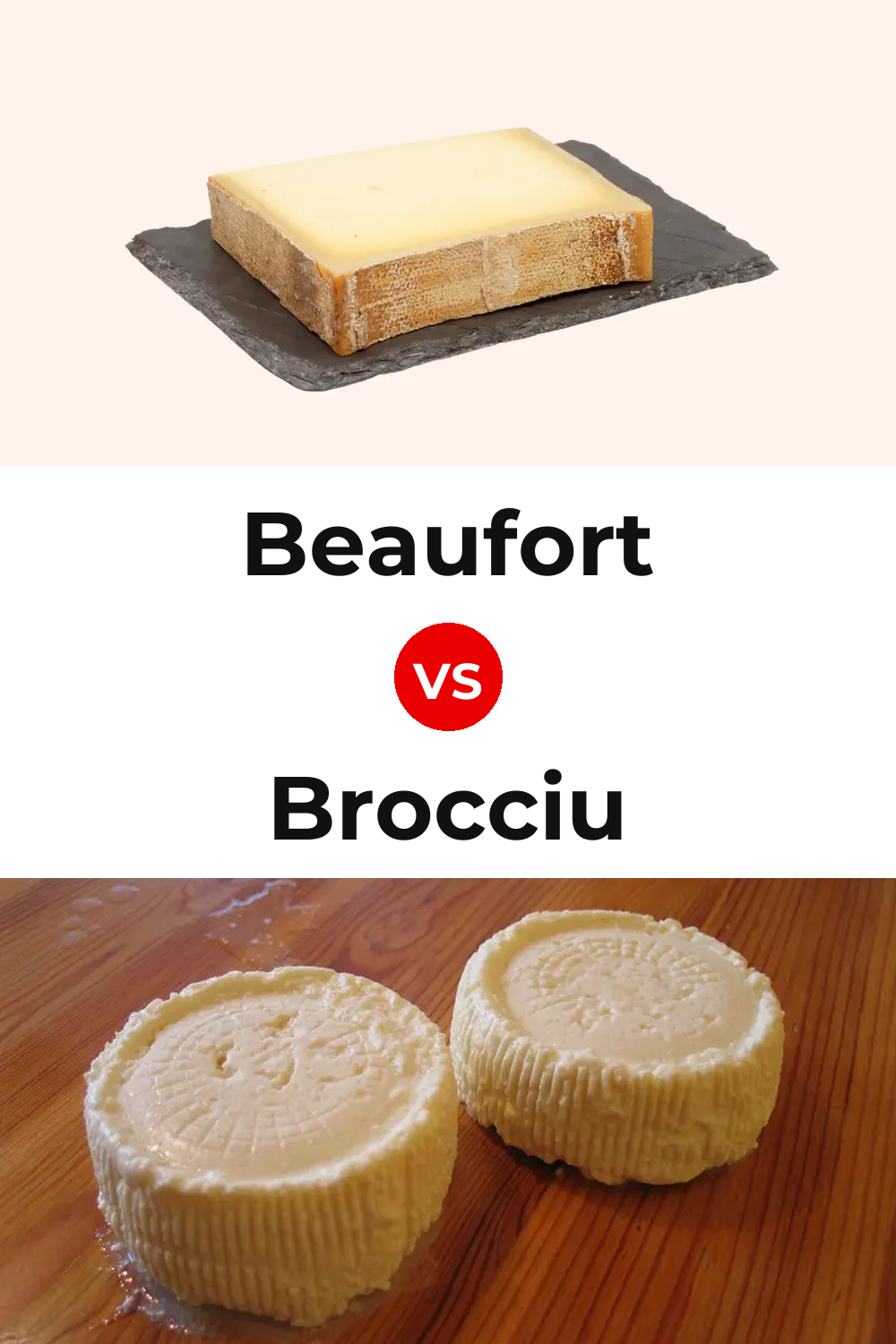Beaufort Cheese vs Brocciu Cheese Pinterest comparison