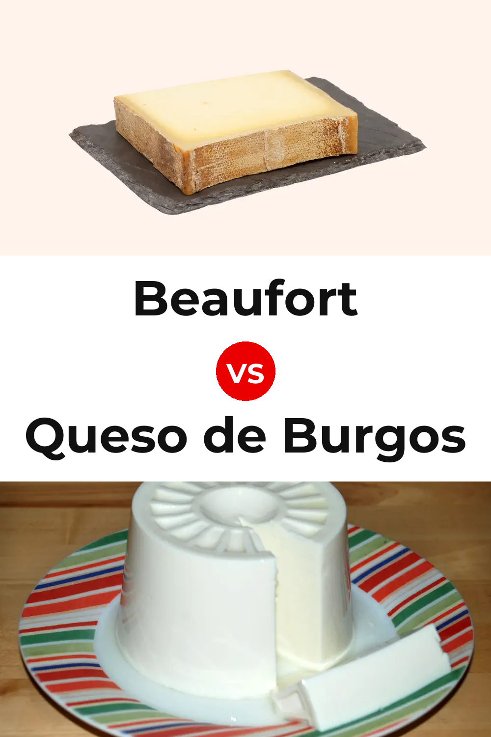 Beaufort Cheese vs Queso de Burgos Pinterest comparison