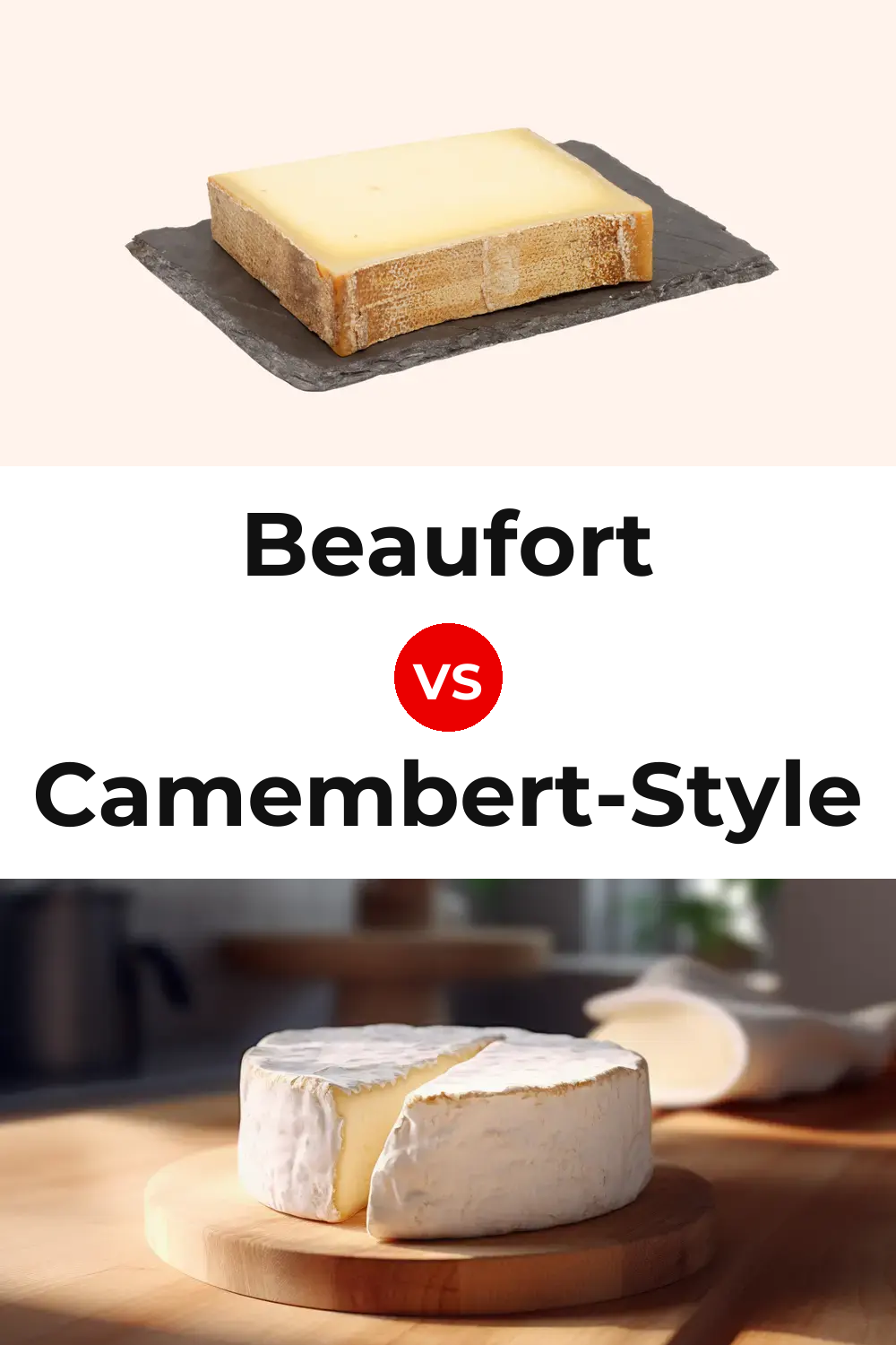 Beaufort Cheese vs Camembert-Style Cheese Pinterest comparison