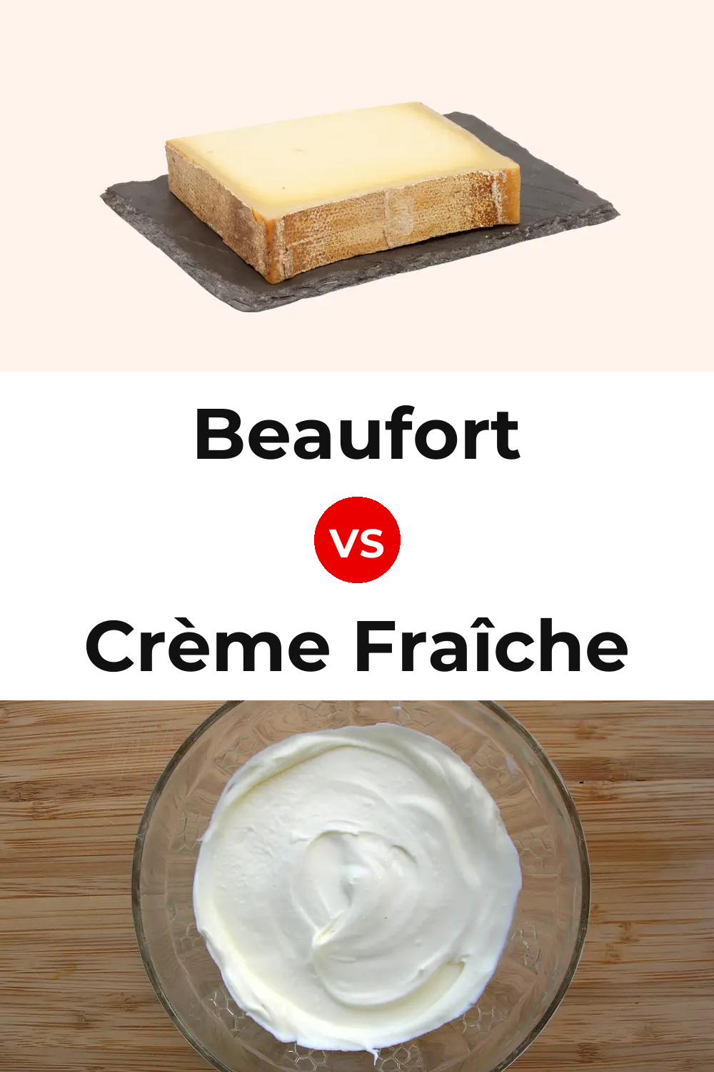 Beaufort Cheese vs Crème Fraîche Cheese Pinterest comparison