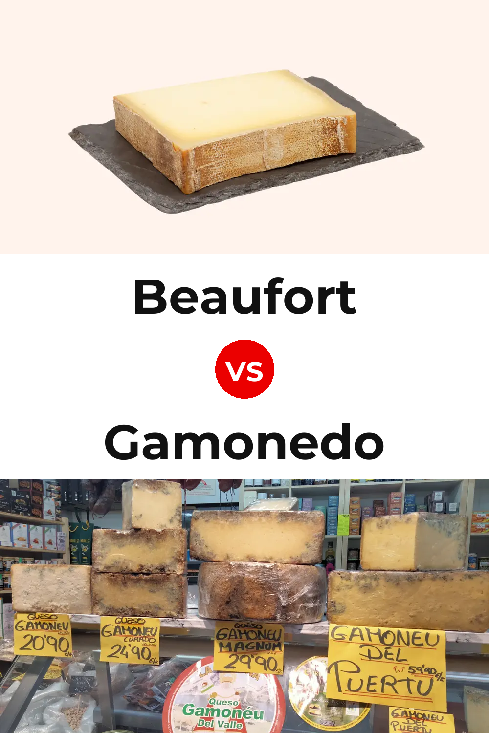 Beaufort Cheese vs Gamonedo Cheese Pinterest comparison
