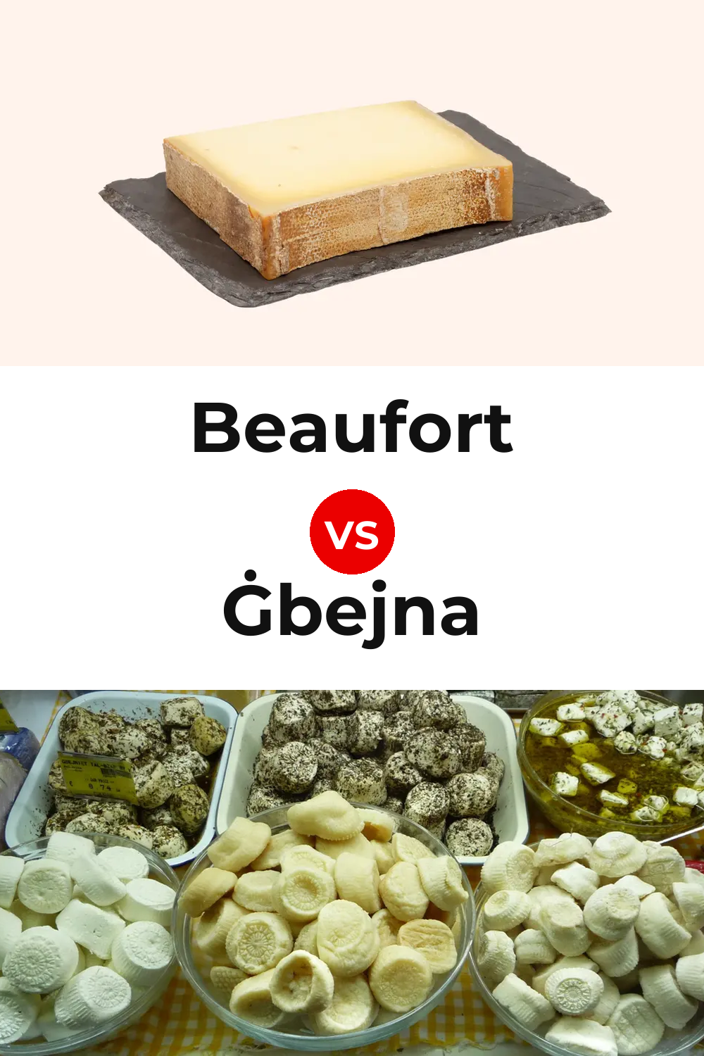 Beaufort Cheese vs Ġbejna Cheese Pinterest comparison