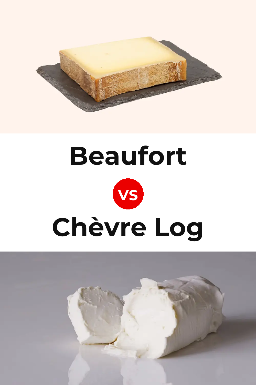 Beaufort Cheese vs Chèvre Log Cheese Pinterest comparison