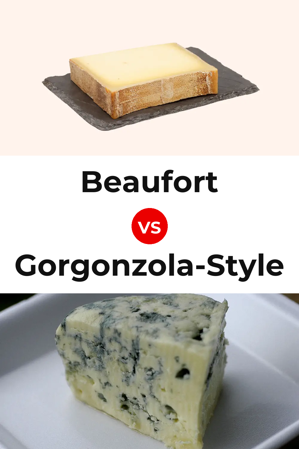 Beaufort Cheese vs Gorgonzola-Style Cheese Pinterest comparison