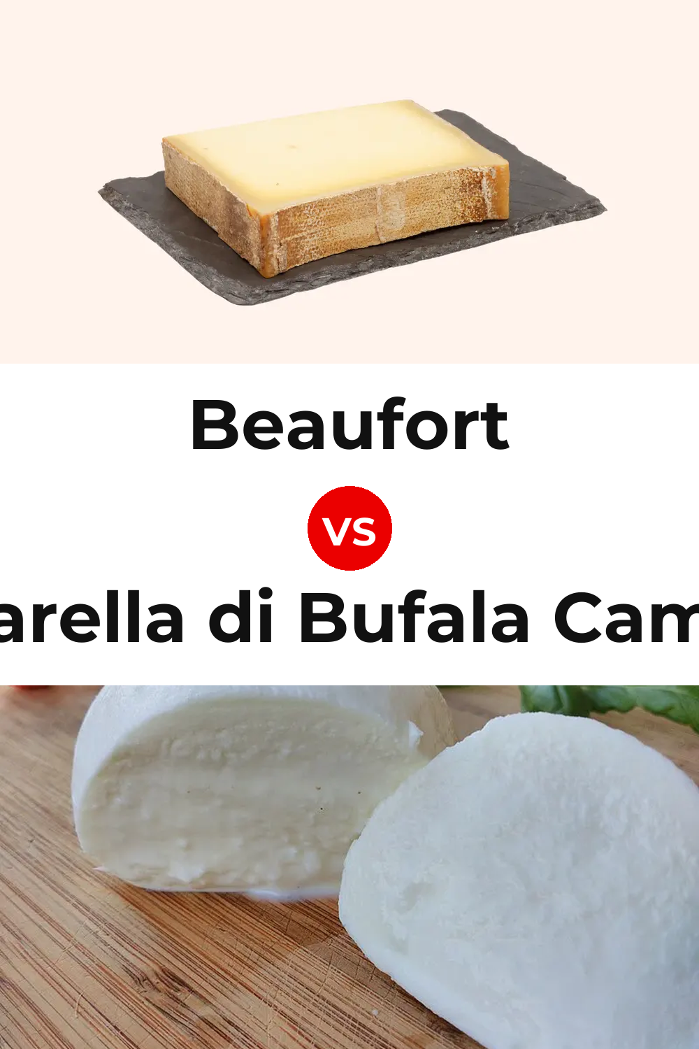 Beaufort Cheese vs Mozzarella di Bufala Campana Cheese Pinterest comparison