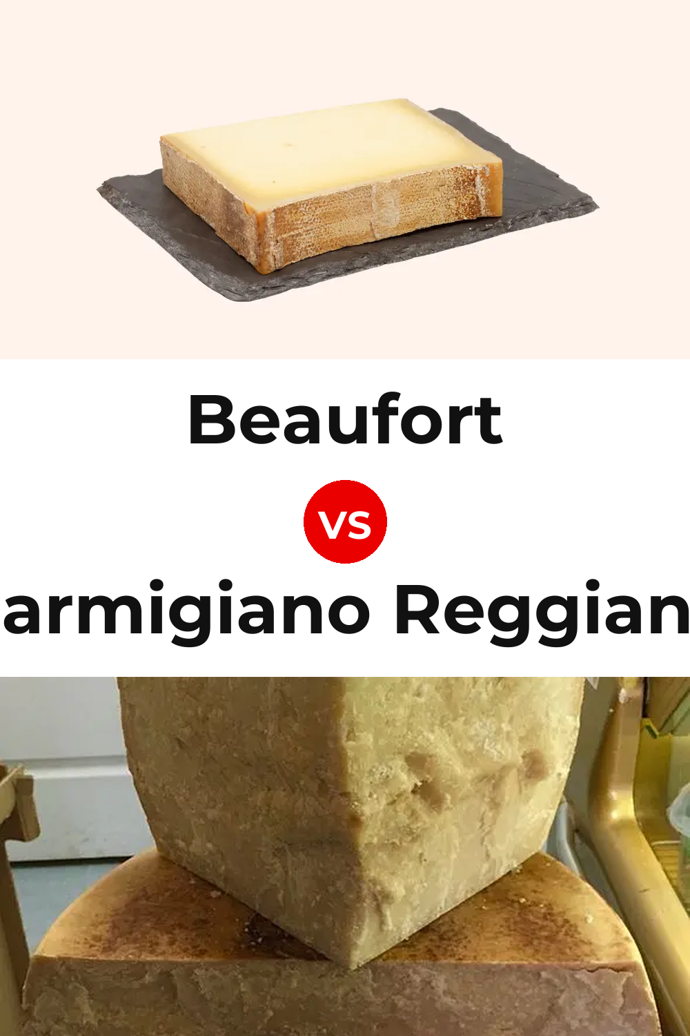 Beaufort Cheese vs Parmigiano Reggiano Cheese Pinterest comparison
