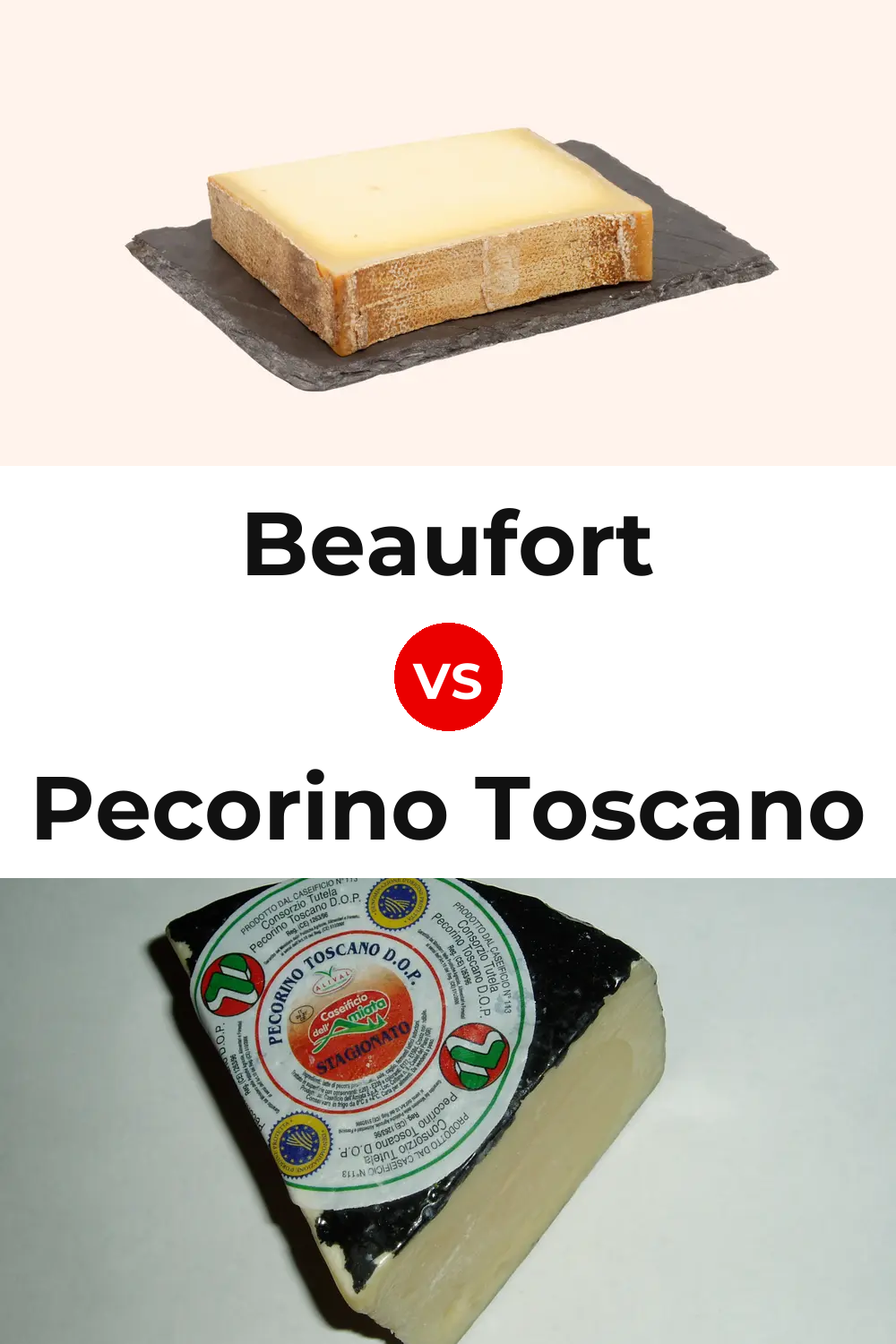 Beaufort Cheese vs Pecorino Toscano Cheese Pinterest comparison