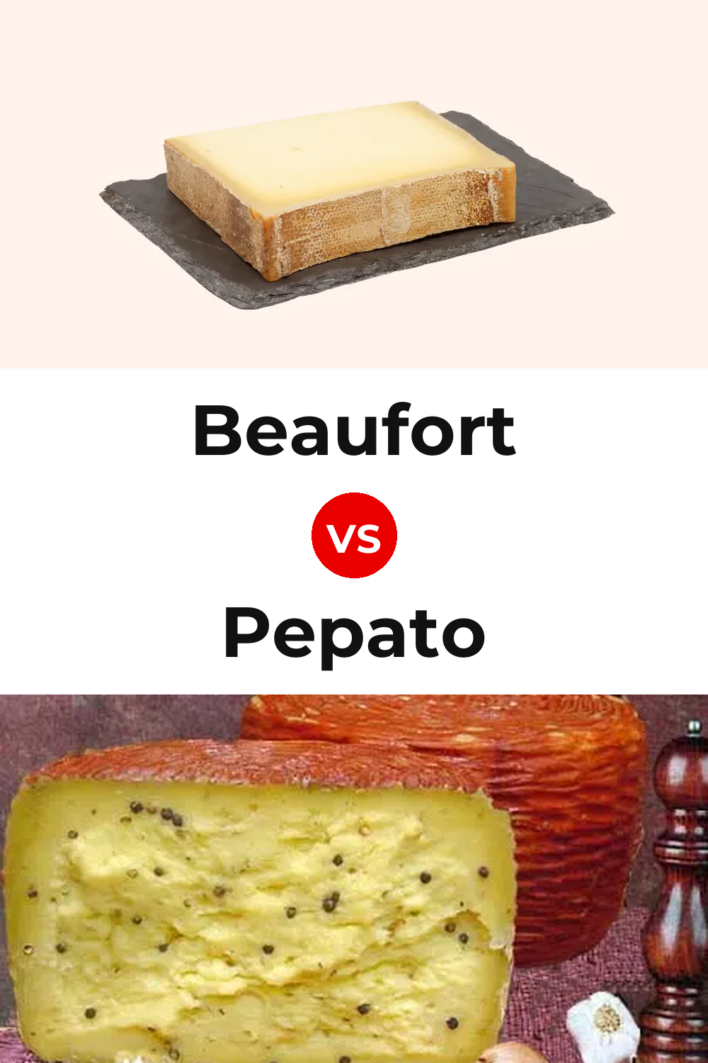 Beaufort Cheese vs Pepato Cheese Pinterest comparison