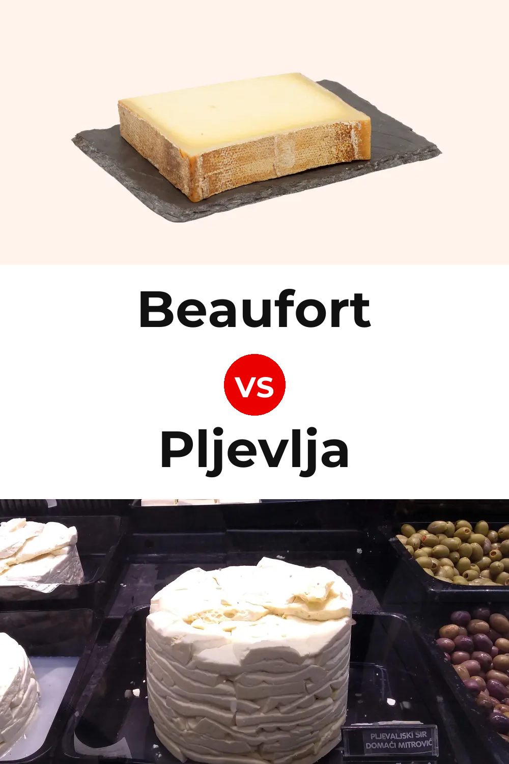 Beaufort Cheese vs Pljevlja Cheese Pinterest comparison