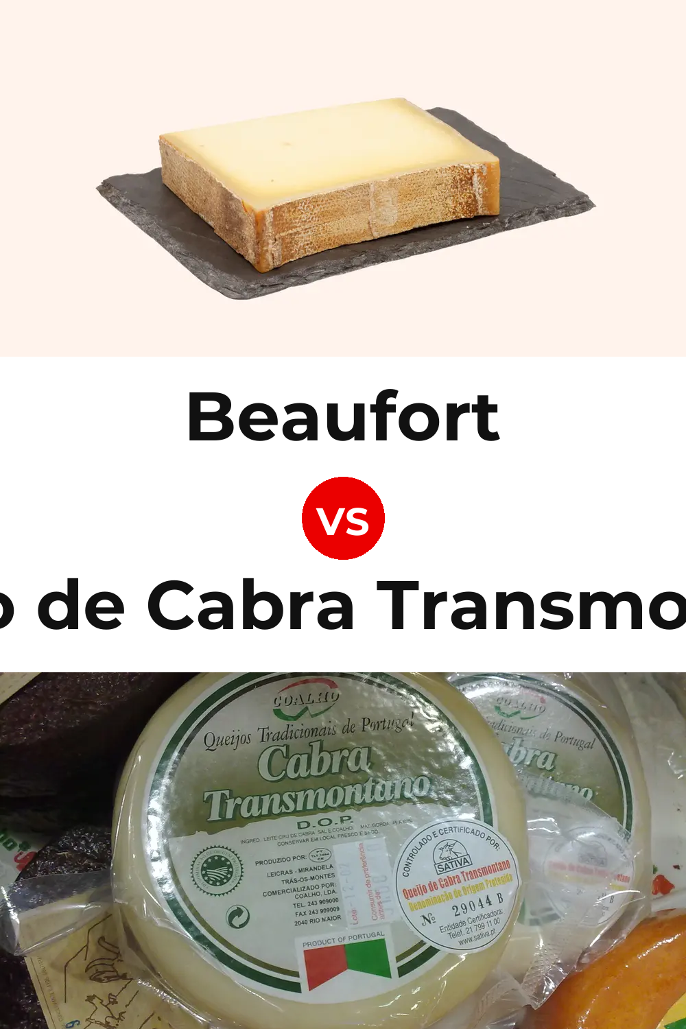 Beaufort Cheese vs Queijo de Cabra Transmontano Pinterest comparison
