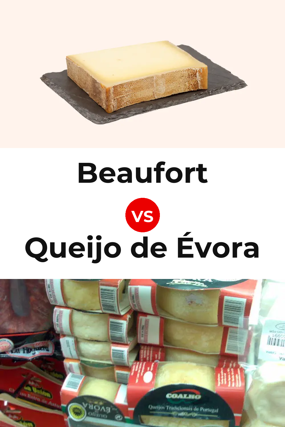 Beaufort Cheese vs Queijo de Évora Pinterest comparison
