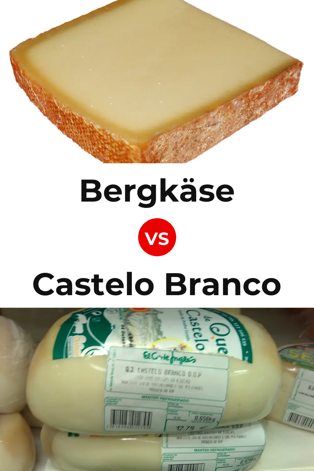Bergkäse Cheese vs Castelo Branco Cheese Pinterest comparison