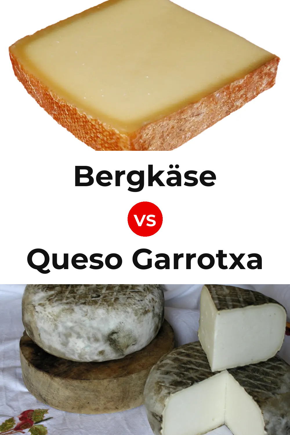 Bergkäse Cheese vs Queso Garrotxa Pinterest comparison