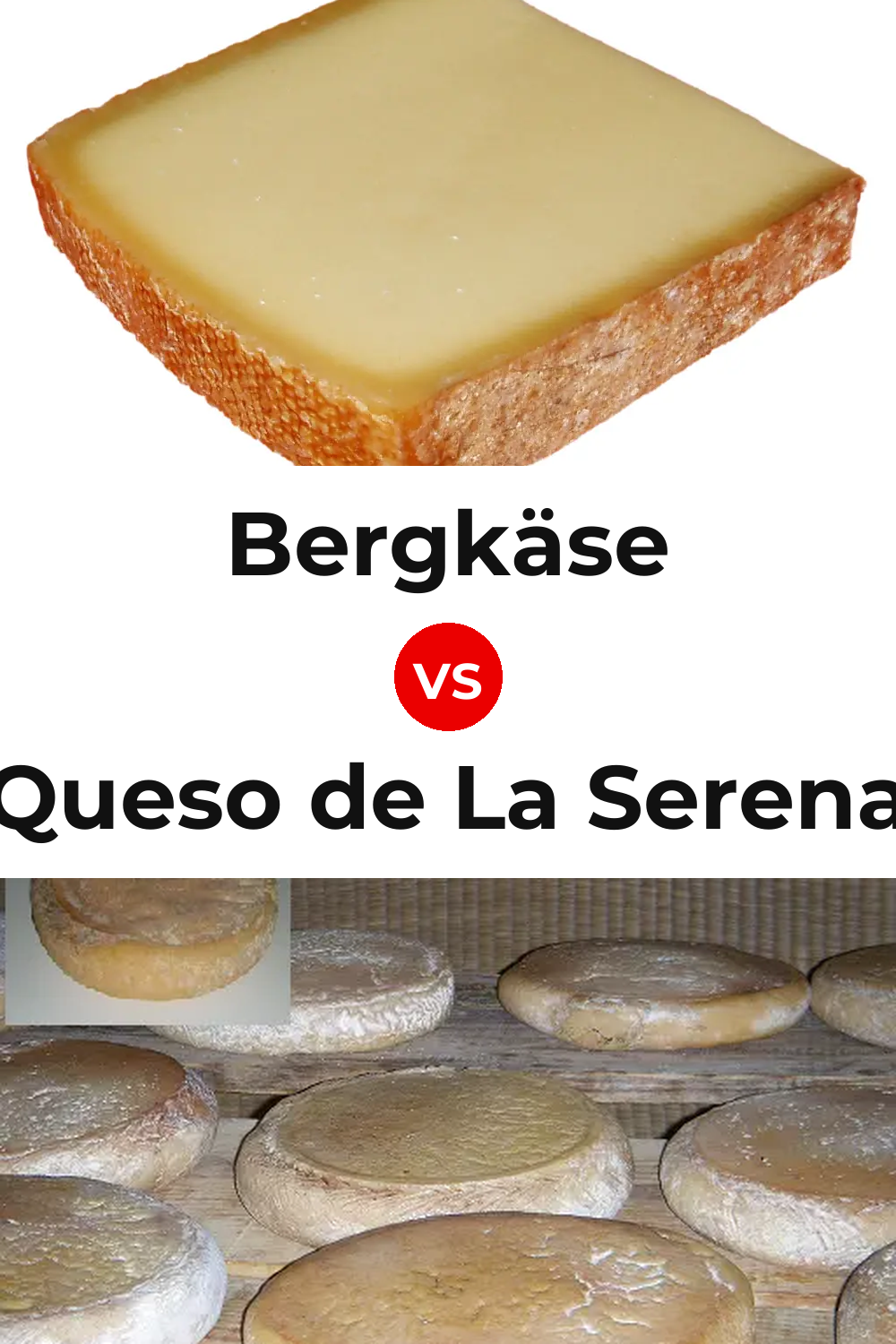Bergkäse Cheese vs Queso de La Serena Pinterest comparison