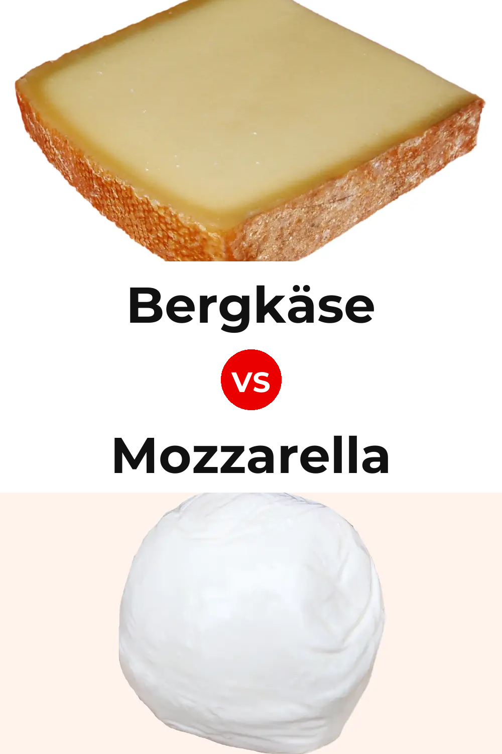 Bergkäse Cheese vs Mozzarella Cheese Pinterest comparison