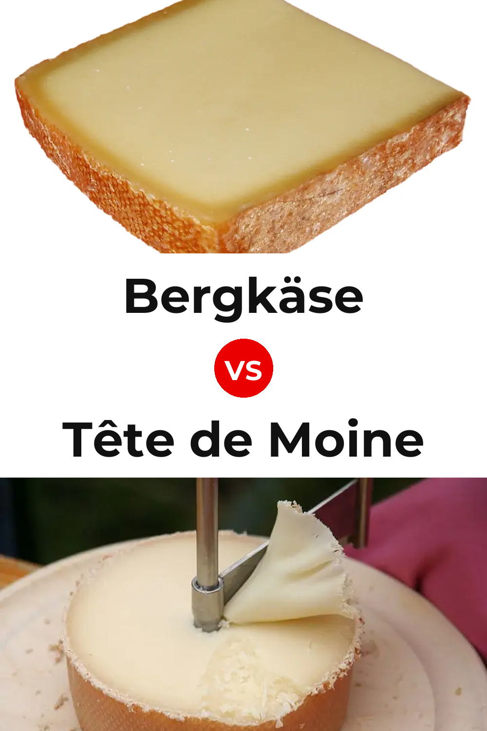 Bergkäse Cheese vs Tête de Moine Cheese Pinterest comparison