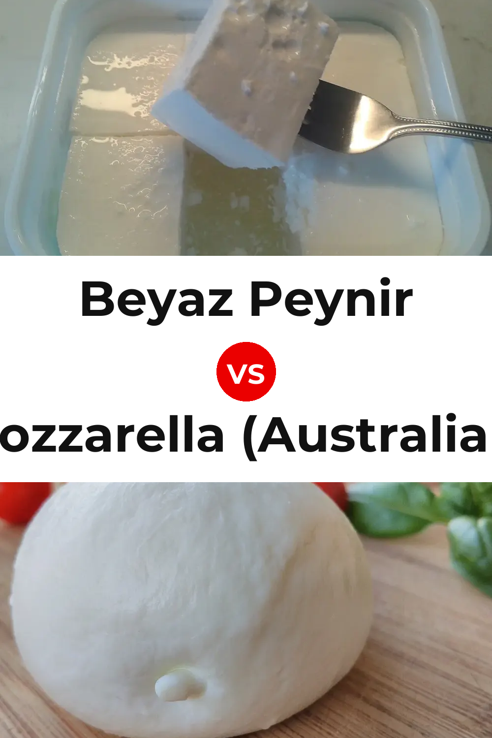 Beyaz Peynir Cheese vs Mozzarella (Australian) Cheese Pinterest comparison