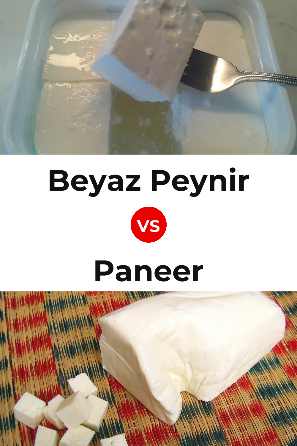 Beyaz Peynir Cheese vs Paneer Cheese Pinterest comparison