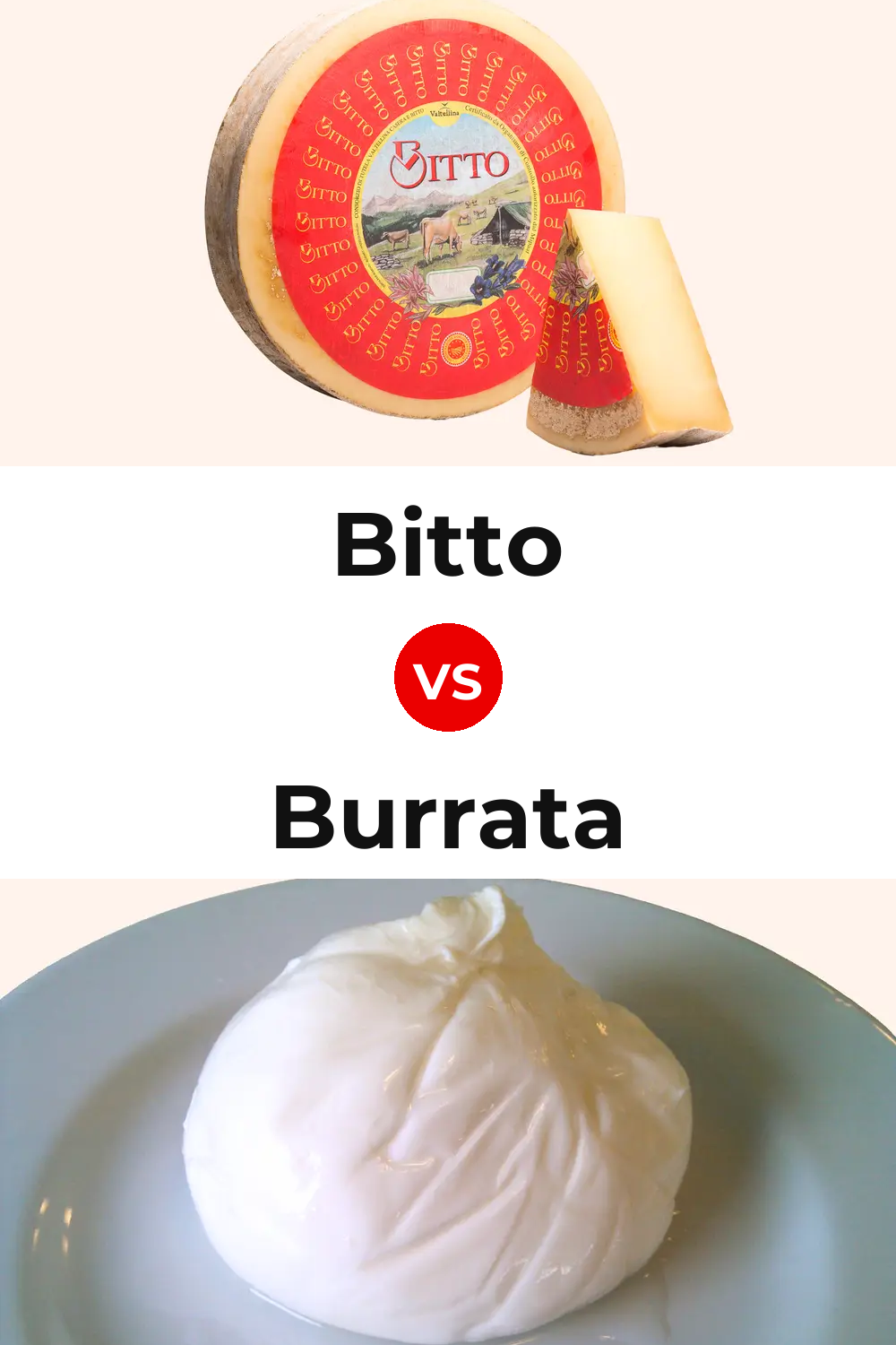 Bitto Cheese vs Burrata Cheese Pinterest comparison