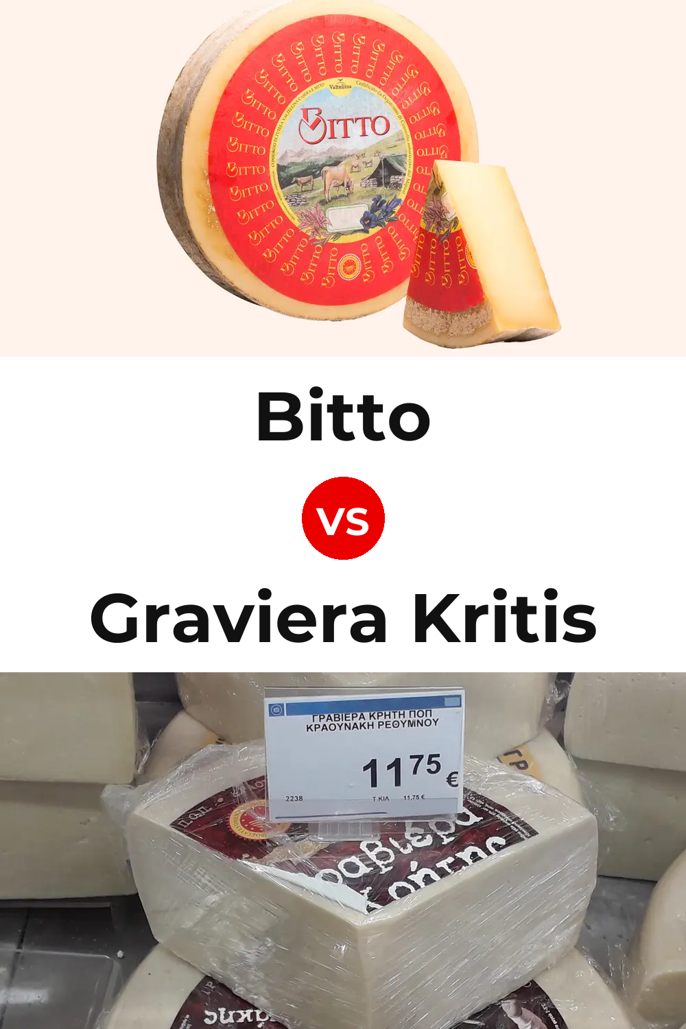 Bitto Cheese vs Graviera Kritis Cheese Pinterest comparison