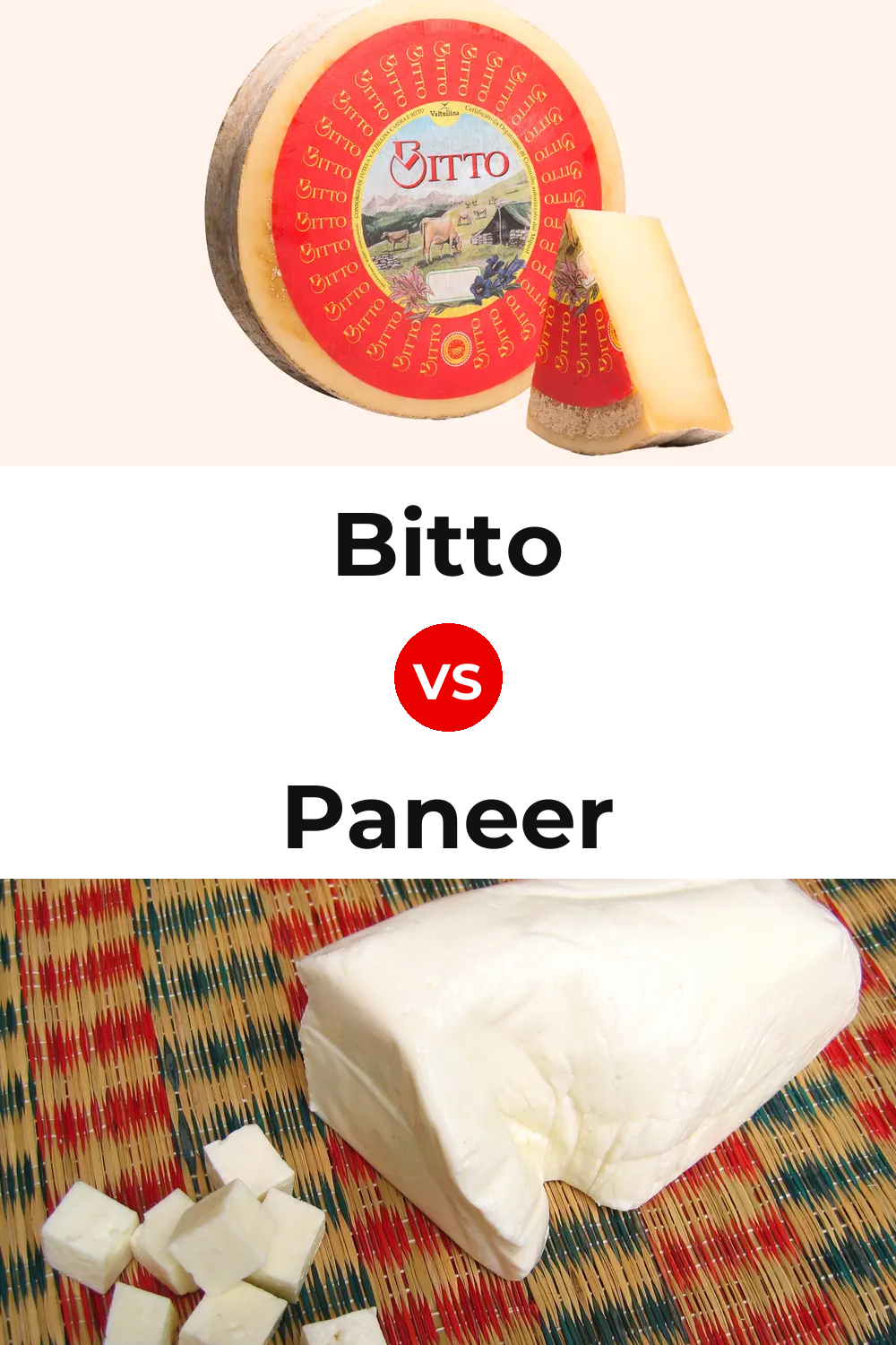 Bitto Cheese vs Paneer Cheese Pinterest comparison
