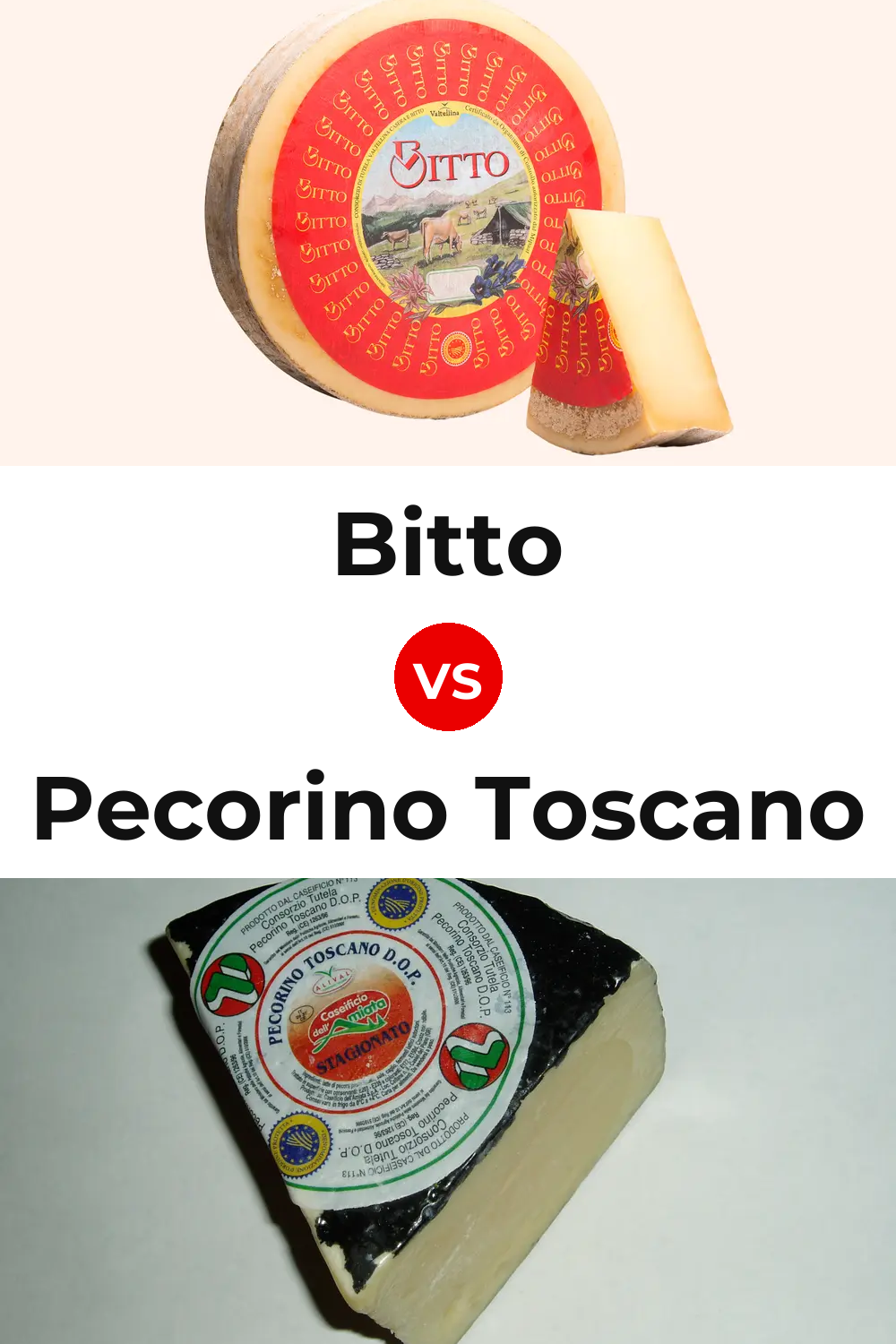 Bitto Cheese vs Pecorino Toscano Cheese Pinterest comparison