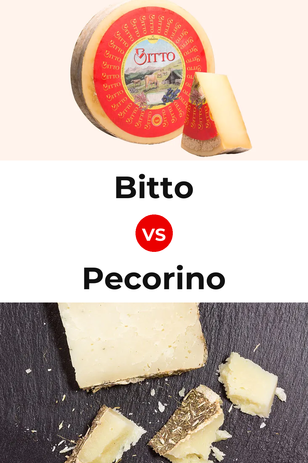 Bitto Cheese vs Pecorino Cheese Pinterest comparison