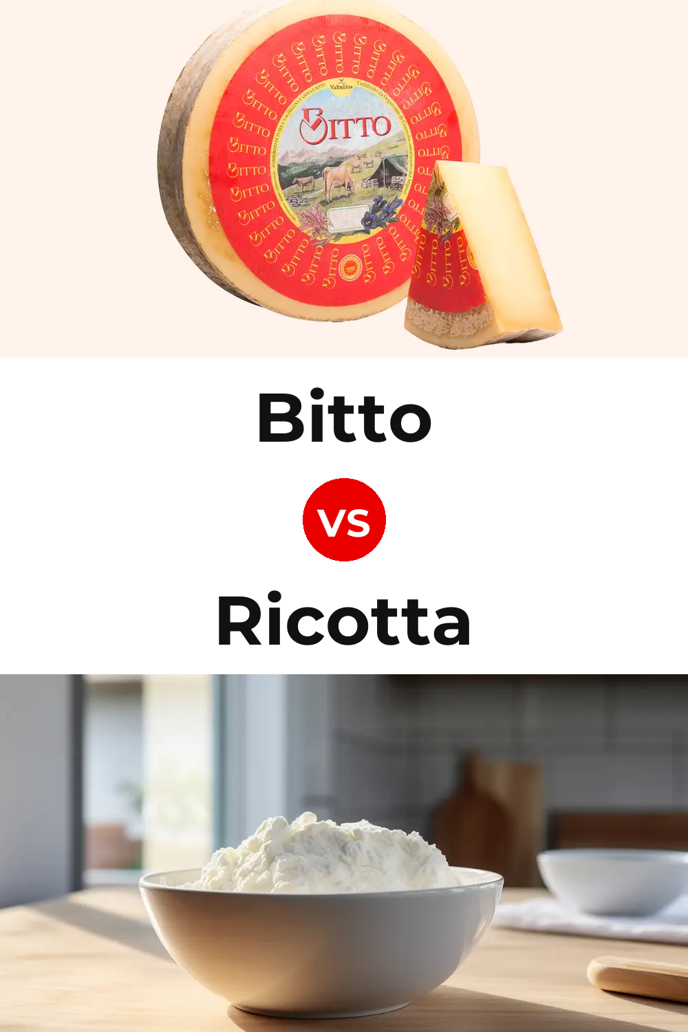Bitto Cheese vs Ricotta Cheese Pinterest comparison