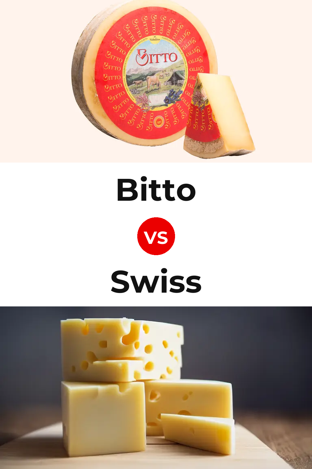 Bitto Cheese vs Swiss Cheese Pinterest comparison
