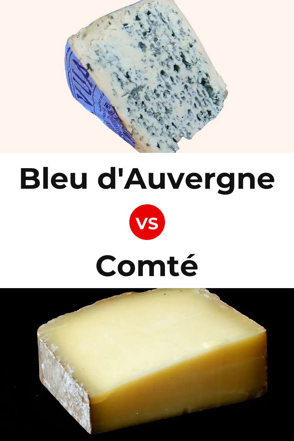Bleu d'Auvergne Cheese vs Comté Cheese Pinterest comparison