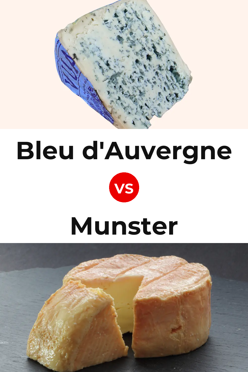 Bleu d'Auvergne Cheese vs Munster Cheese Pinterest comparison