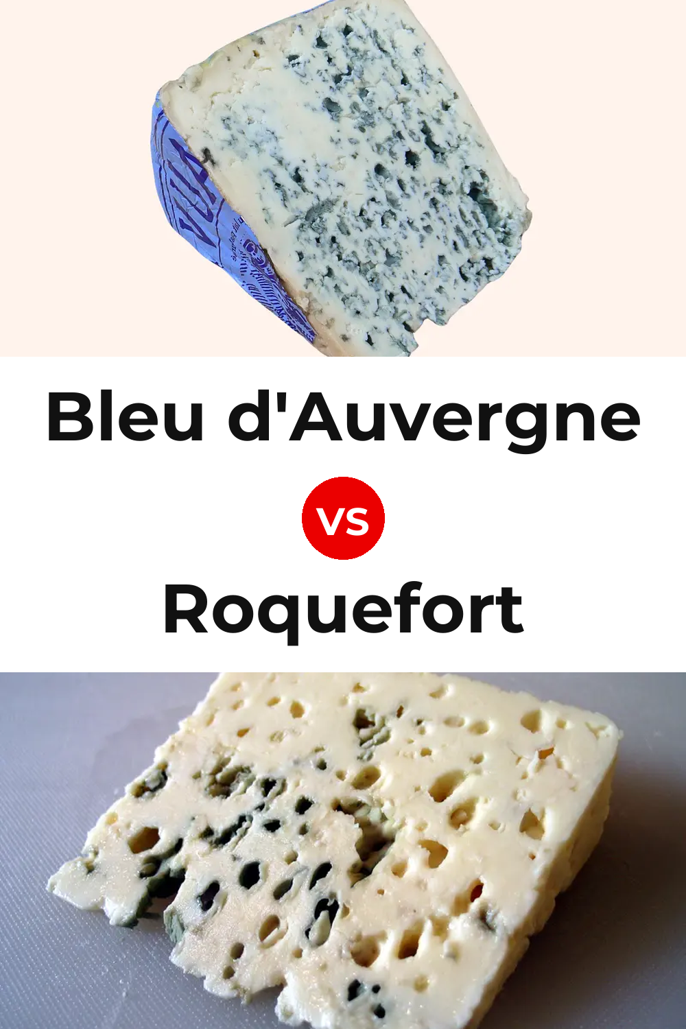 Bleu d'Auvergne Cheese vs Roquefort Cheese Pinterest comparison