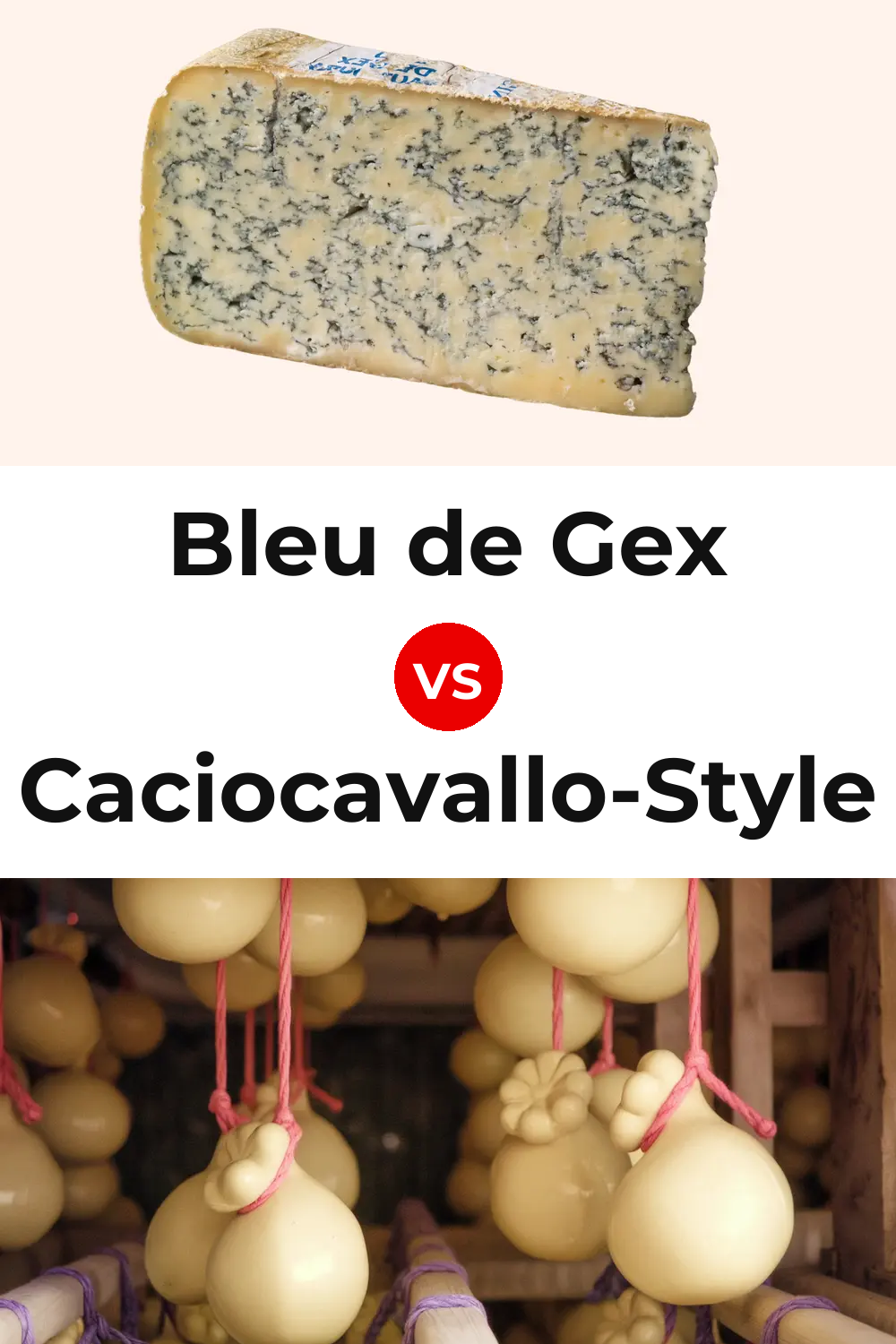 Bleu de Gex Cheese vs Caciocavallo-Style Cheese Pinterest comparison