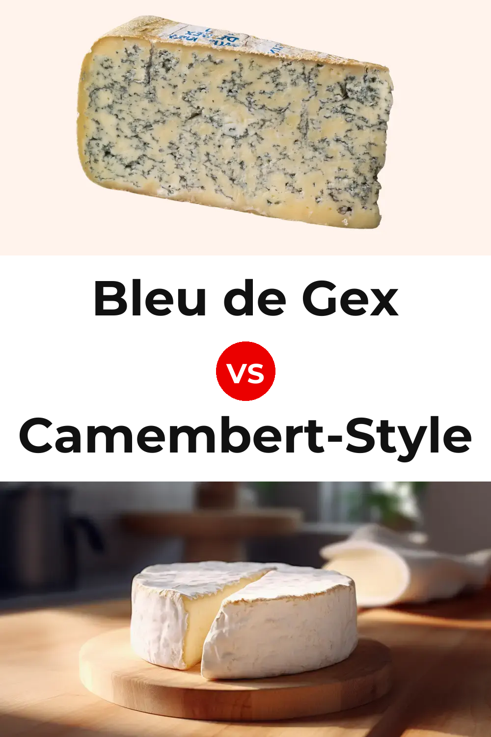 Bleu de Gex Cheese vs Camembert-Style Cheese Pinterest comparison