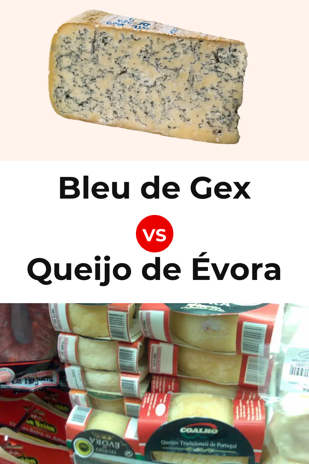 Bleu de Gex Cheese vs Queijo de Évora Pinterest comparison