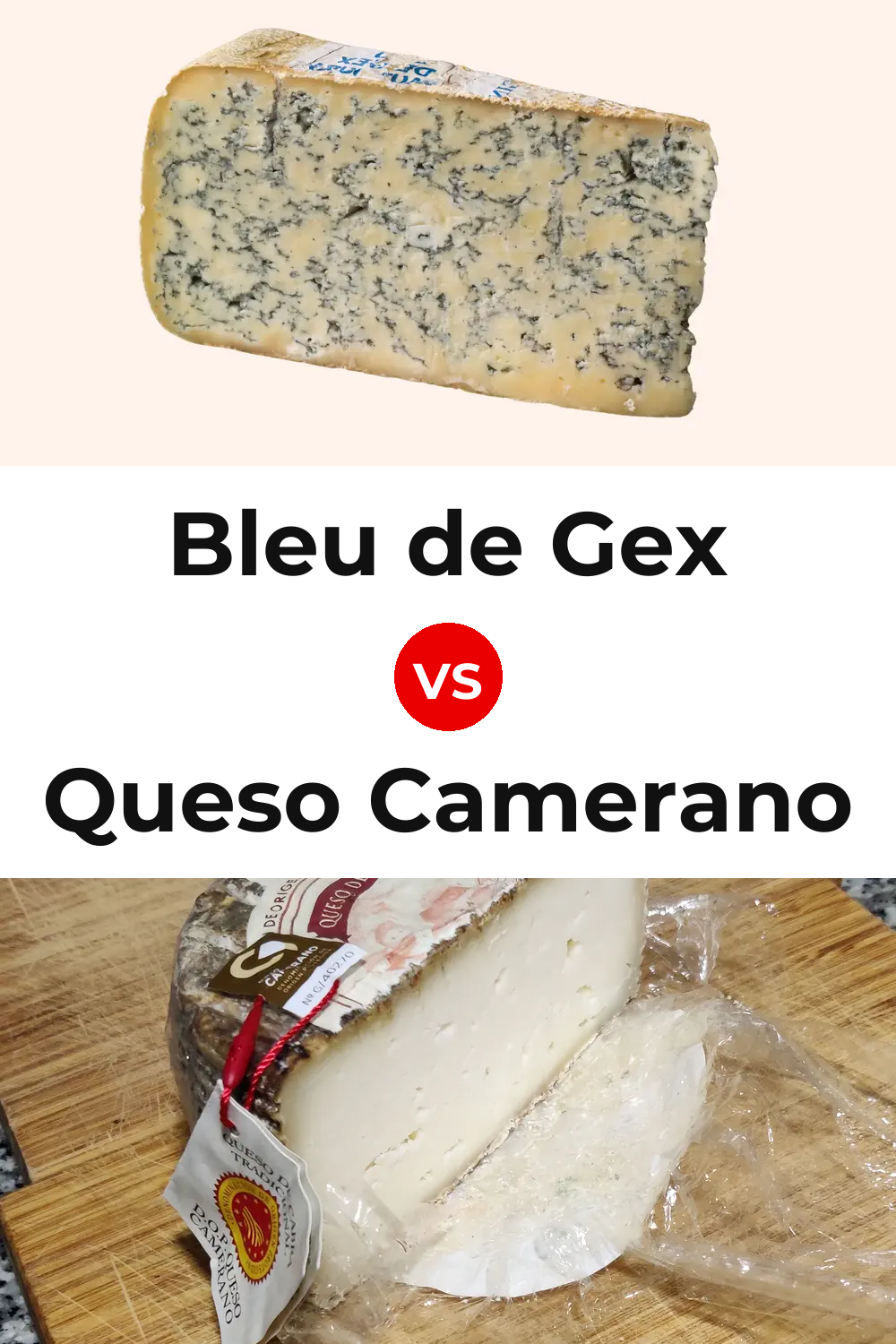 Bleu de Gex Cheese vs Queso Camerano Pinterest comparison
