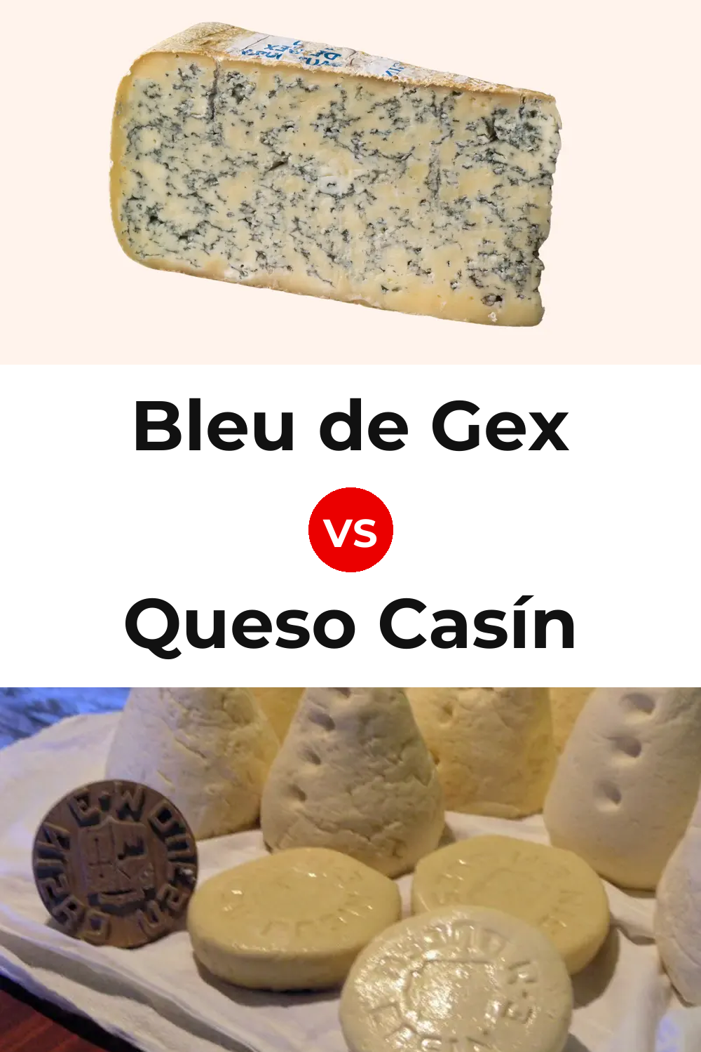 Bleu de Gex Cheese vs Queso Casín Pinterest comparison