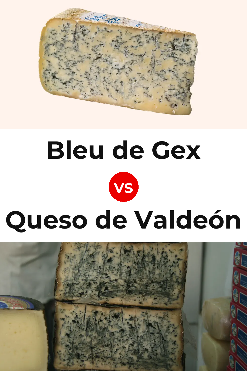 Bleu de Gex Cheese vs Queso de Valdeón Pinterest comparison