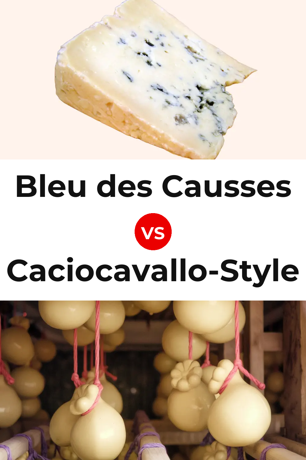Bleu des Causses Cheese vs Caciocavallo-Style Cheese Pinterest comparison