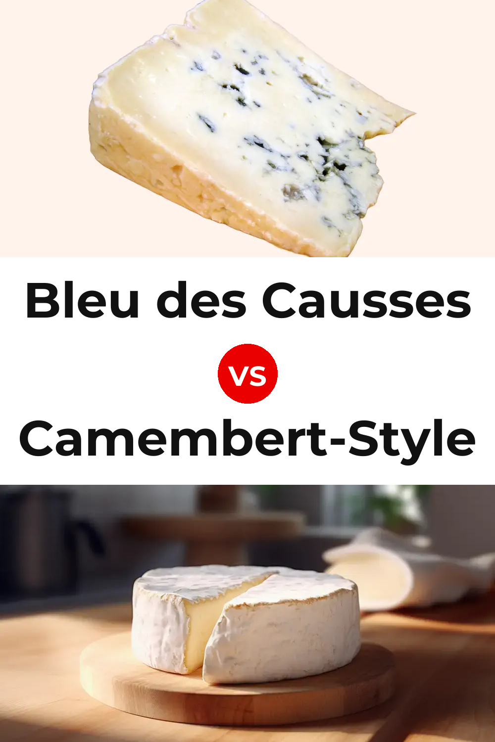 Bleu des Causses Cheese vs Camembert-Style Cheese Pinterest comparison