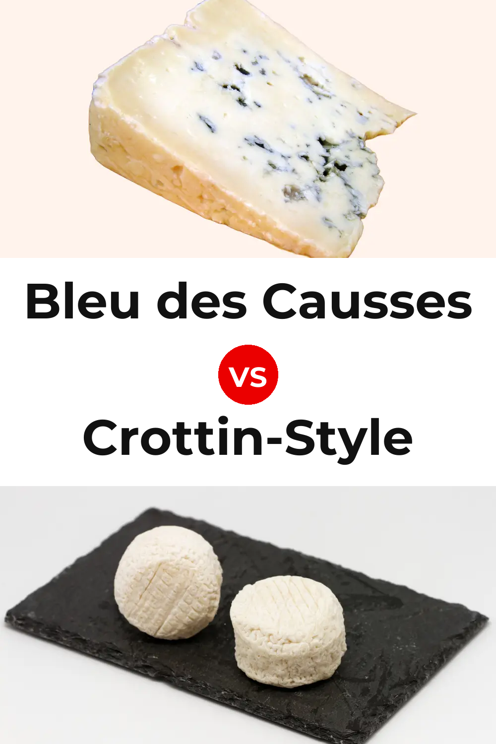 Bleu des Causses Cheese vs Crottin-Style Cheese Pinterest comparison