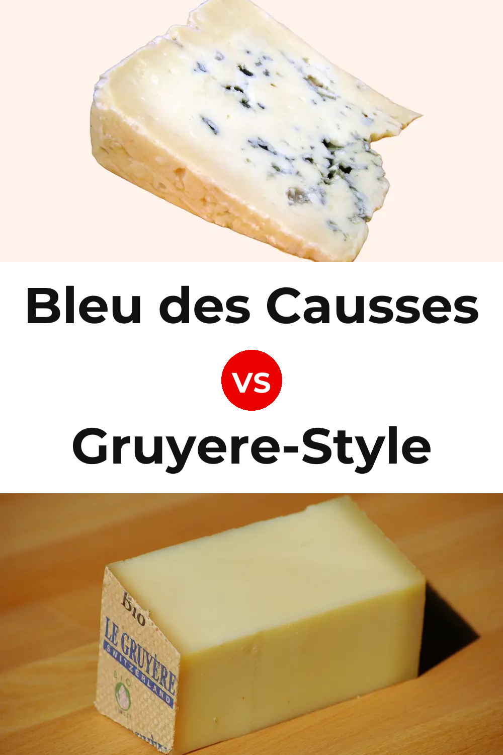 Bleu des Causses Cheese vs Gruyere-Style Cheese Pinterest comparison