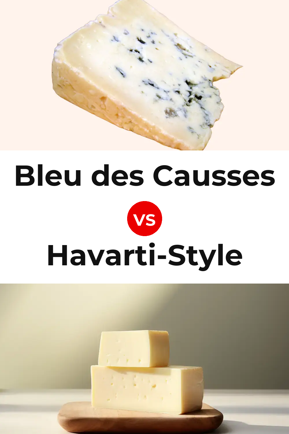 Bleu des Causses Cheese vs Havarti-Style Cheese Pinterest comparison