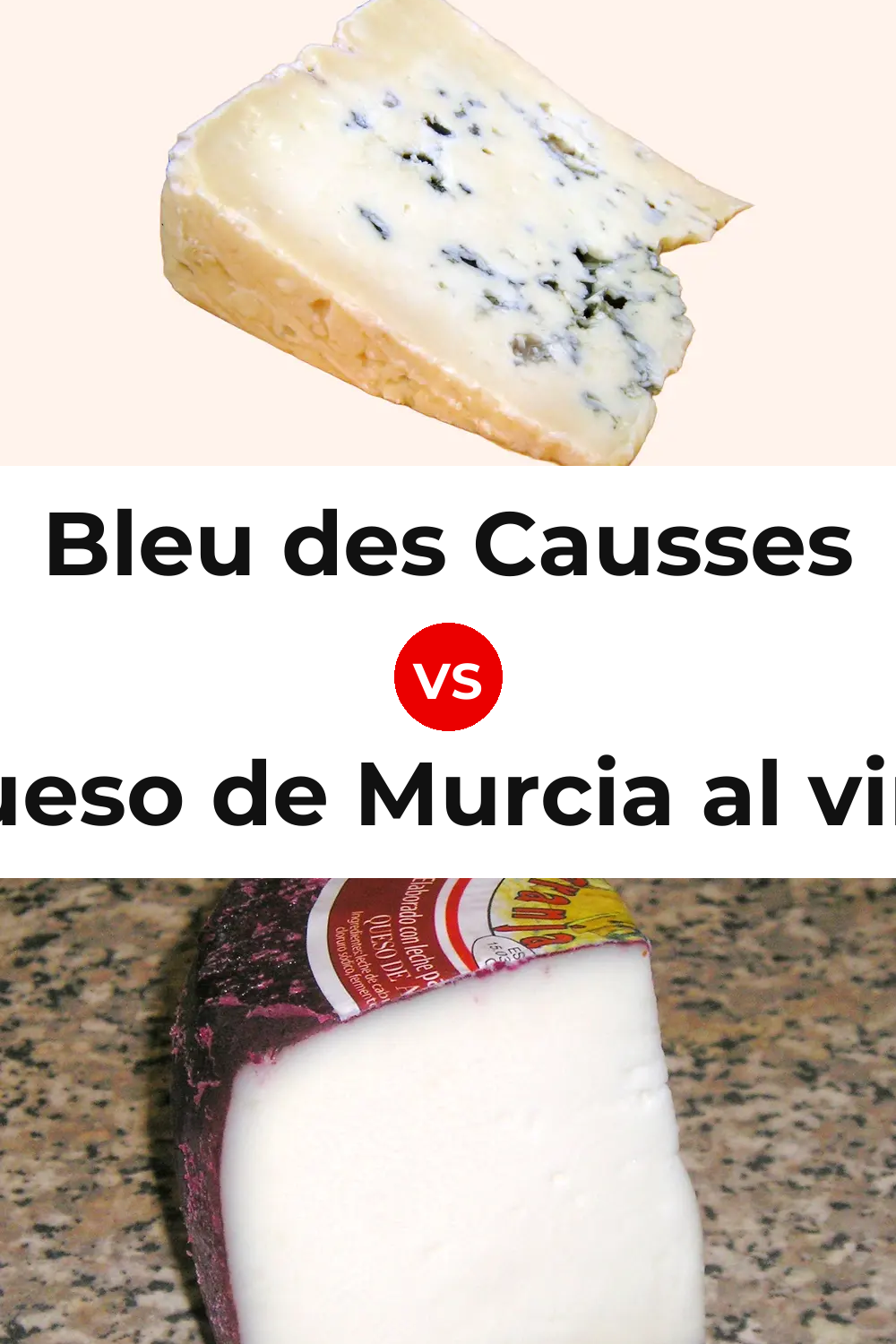 Bleu des Causses Cheese vs Queso de Murcia al vino Pinterest comparison