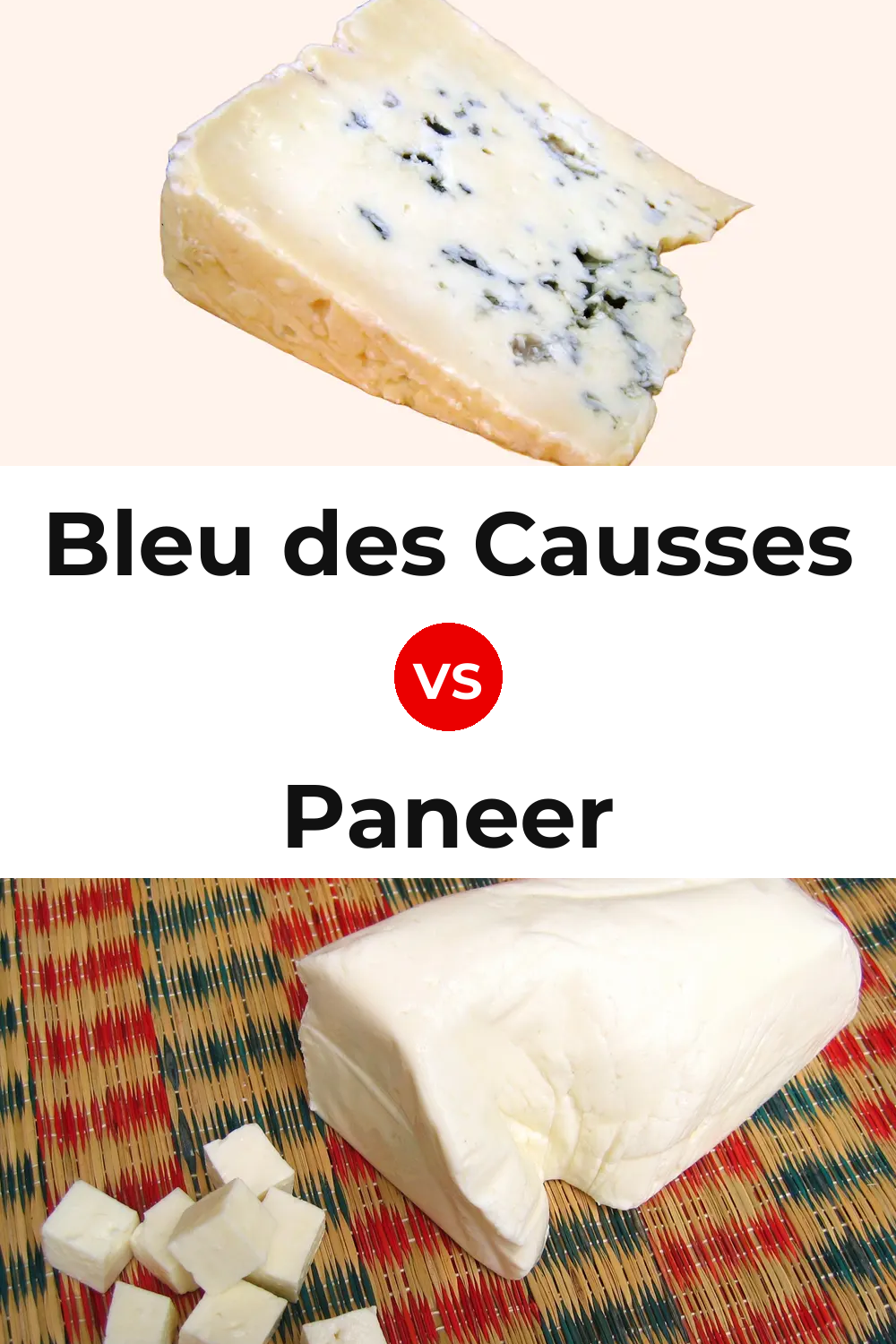 Bleu des Causses Cheese vs Paneer Cheese Pinterest comparison