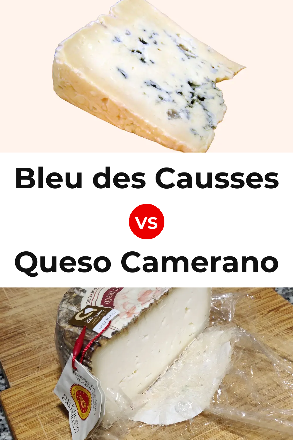 Bleu des Causses Cheese vs Queso Camerano Pinterest comparison